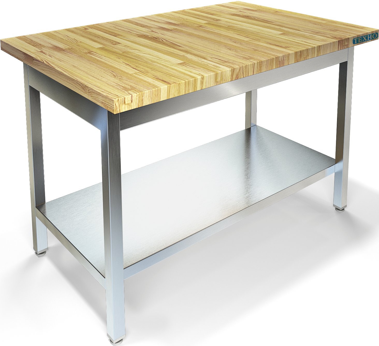 Кондитерский стол со столешницей из бука СП-323/1208,со сплошной полкой (Техно ТТ)